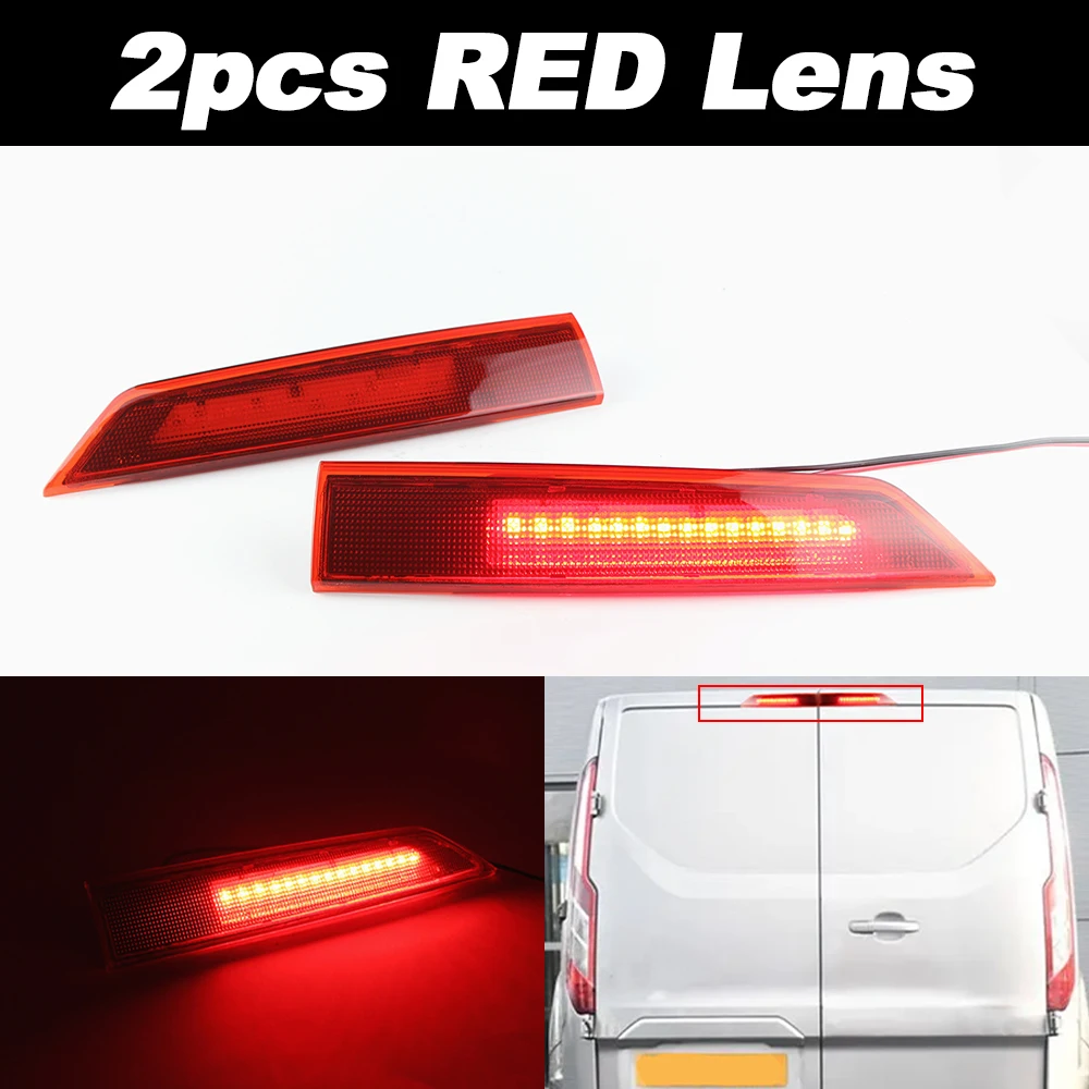 

2 шт. для Ford Transit Custom 2016-up 12 В светодиодный 3-й третий стоп-сигнал, заднее крепление высокого уровня, стоп-сигнал, аксессуары OEM # 2009953