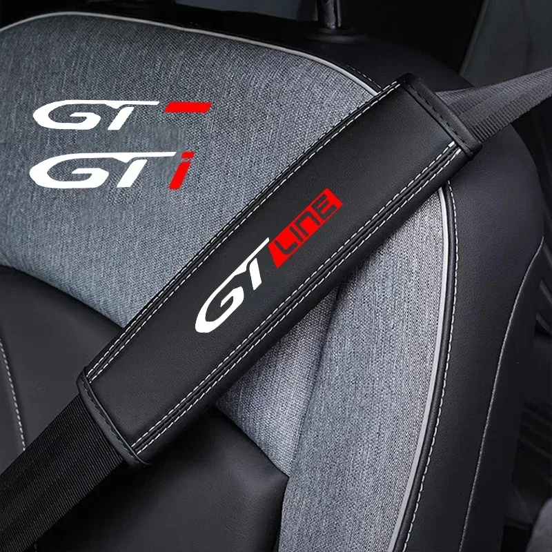 2 шт. кожаный ремень безопасности наплечника защитные накладки для Peugeot GT GTi GTLine 107