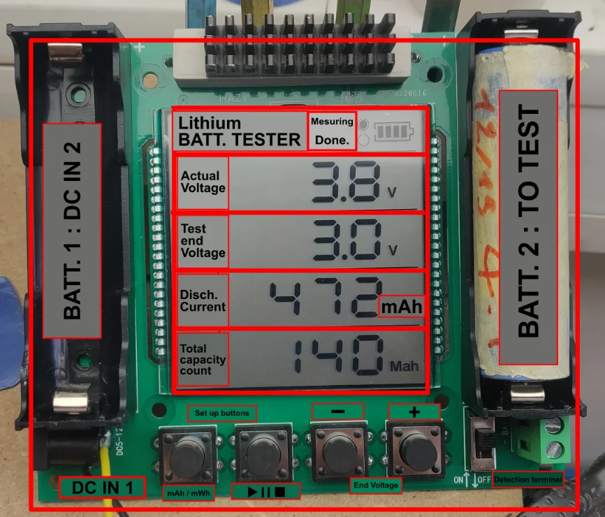 Модуль тестера емкости литиевого аккумулятора 18650 Высокоточный ЖК-дисплей XH-M239 с