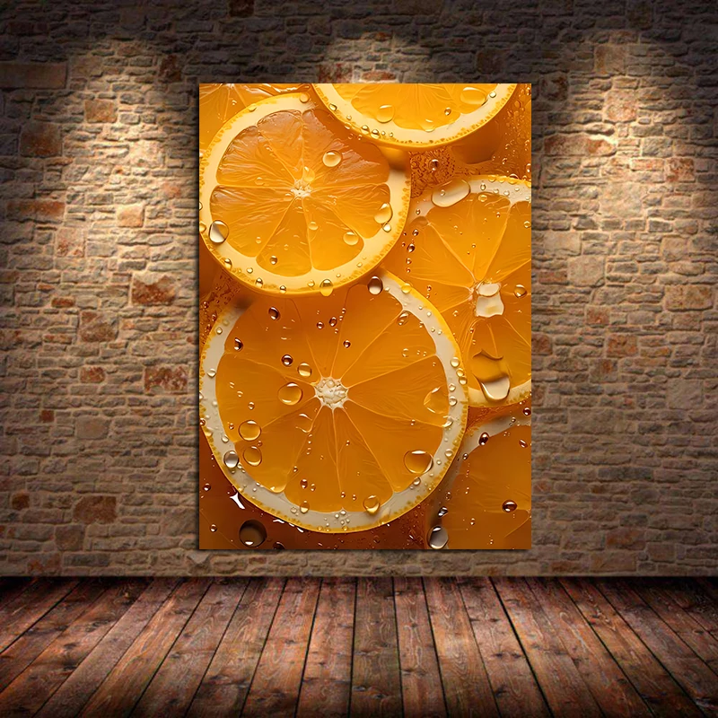 Еда Фрукты Серия Оранжевый Перец Клубника Яблоко Киви Художественный Плакат