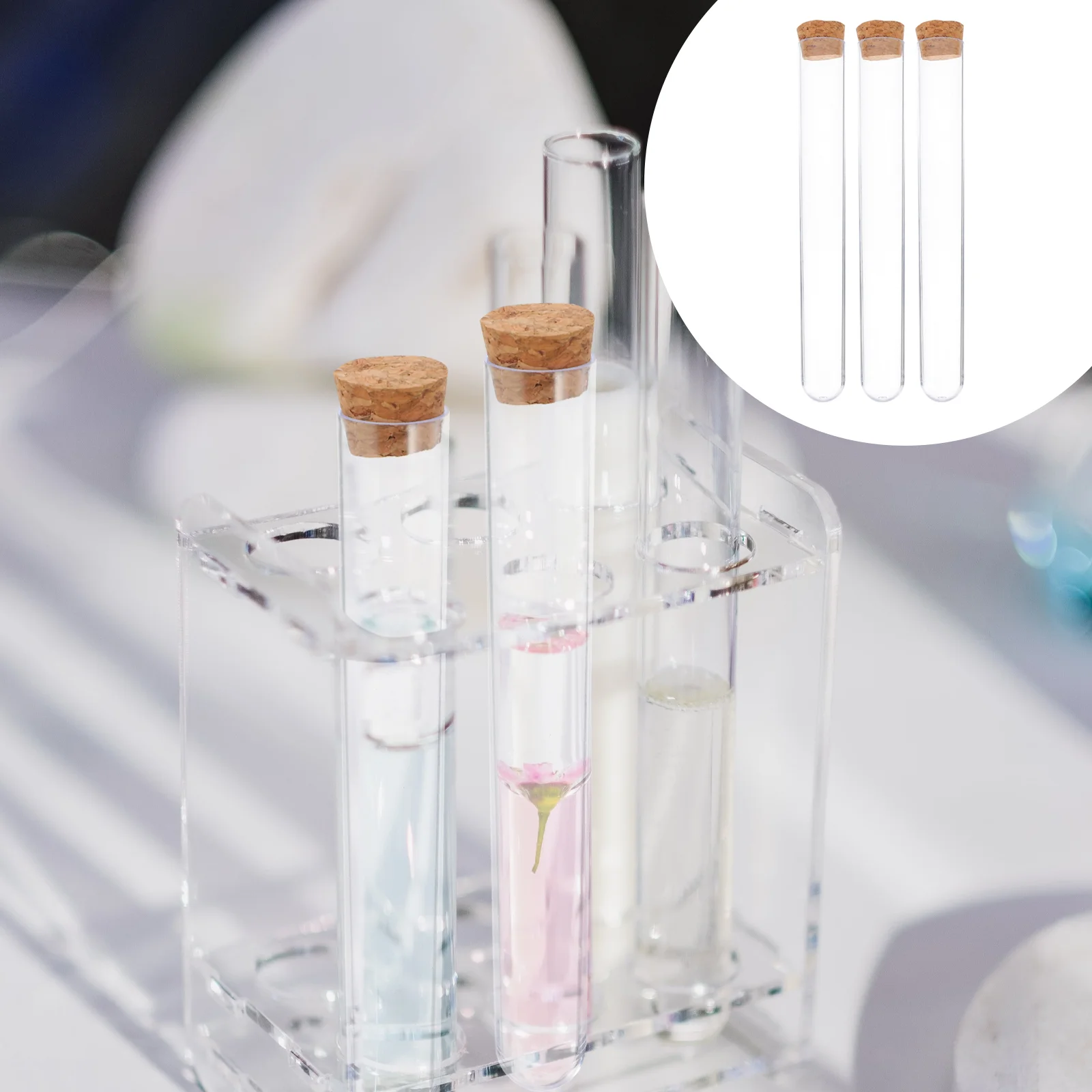 

Small Test Tubes Sample Testing Needle Holder Plastic Cork Stopper Storage Candy
