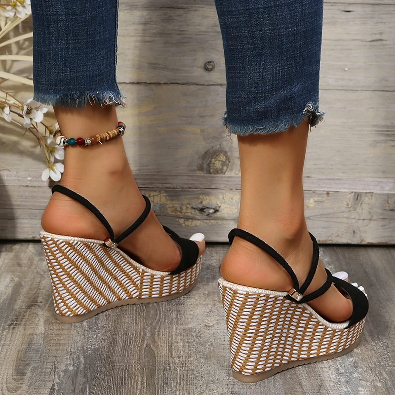Platform Sandals Wedge Woman Shoes Fashion Elegant Ladies Slippers Summer Women Sandalias Peep Toe High Heels Female Slides 2022