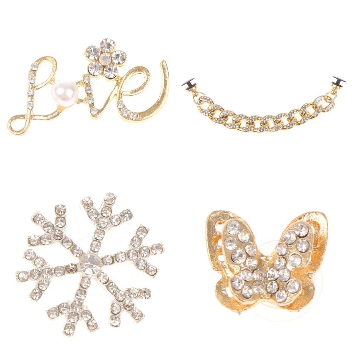 

1PCS Crystal Charms Accessories For Hole shose Bling Rhinestone Girl Clog Shoe