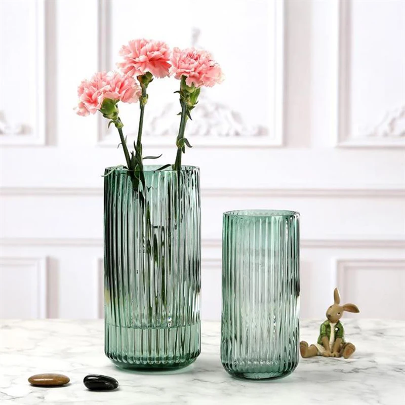 

Nordic Glass Vase Home Decor Tabletop Vase Living Room Flower Arrangement Dried Flower Vases Jarrones