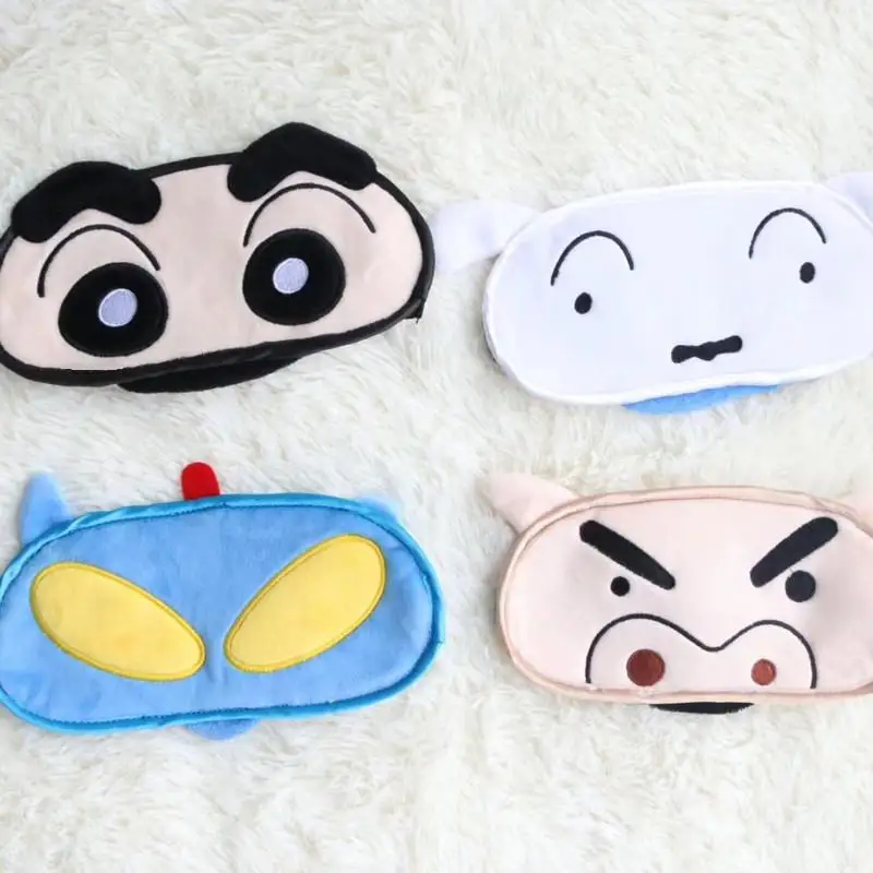 2024 Милая кавайная карандашная маска для глаз Shin-Chan плюшевая затеняющая дорожная