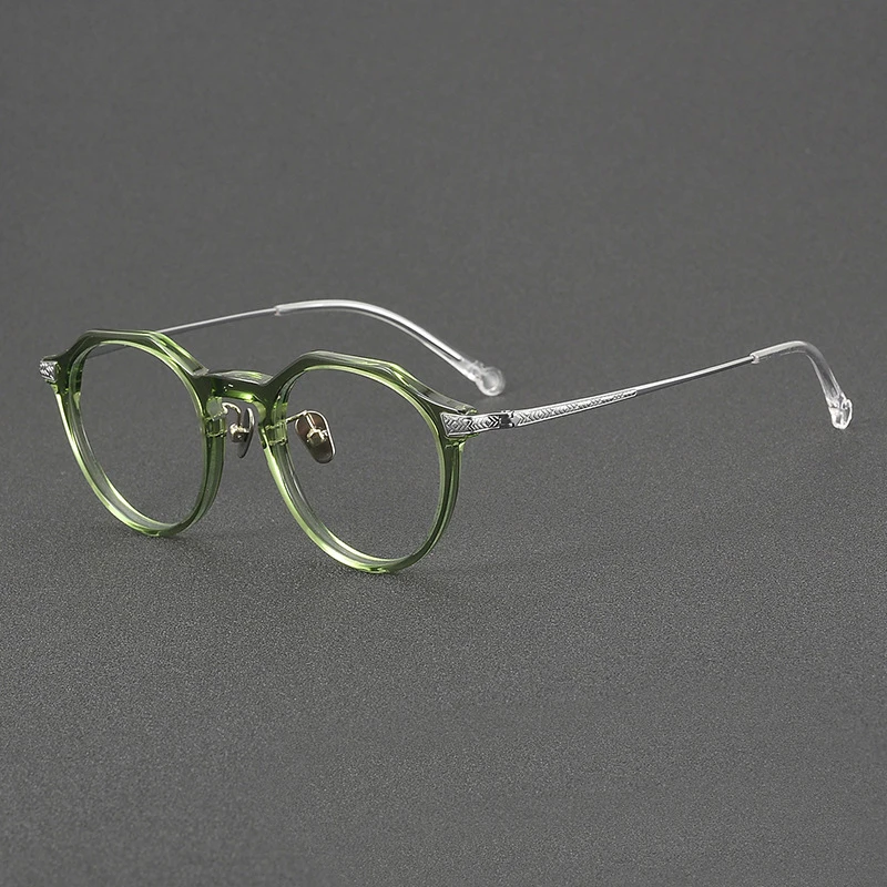 Титановые ацетатные мужские очки по рецепту винтажные круглые оптические