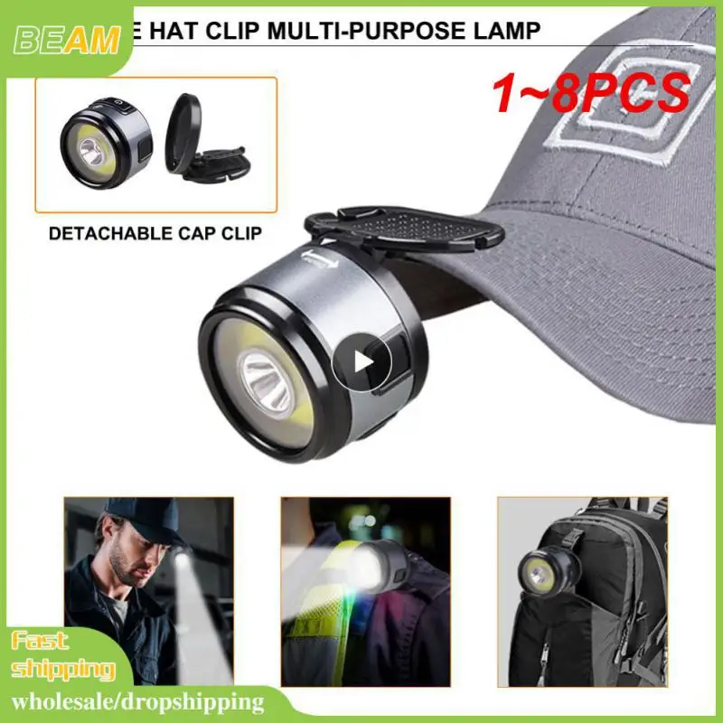 

1~8PCS Multi-function Work Lamp New XPG+COB Headlamp with Magnet Hook Cap Clip Lamp Camping Lamp Glare Flashlight Running Night