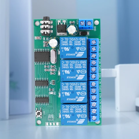 AD22B04 4-канальный декодер тонального сигнала DTMF, реле дистанционного управления, 12 В постоянного тока, без блокировки/самоблокировки/блокировки/задержка времени для умного дома