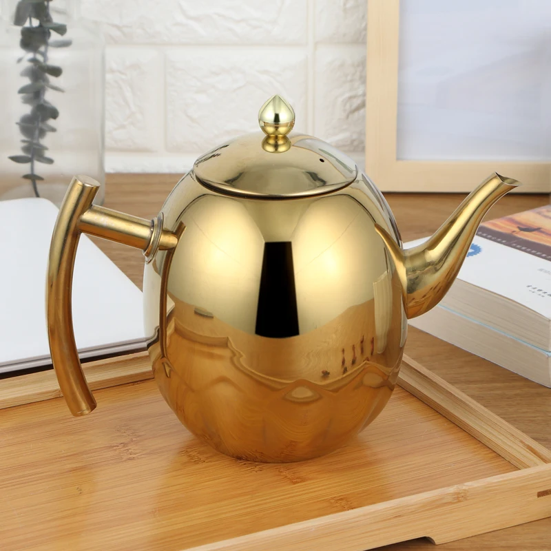 

1L/1.5L Thick Stainless Steel Teapot Coffee Pot Water Kettle With Filter Large Capacity Water Pot Home Induction Cooker Tea Tool
