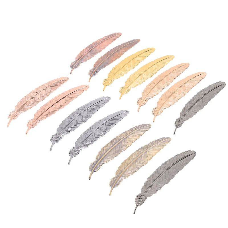 

14 Pieces Metal Bookmarks Feather Bookmarks Metal Feather Bookmarks Perfect Gift For Reader Woman And Kids