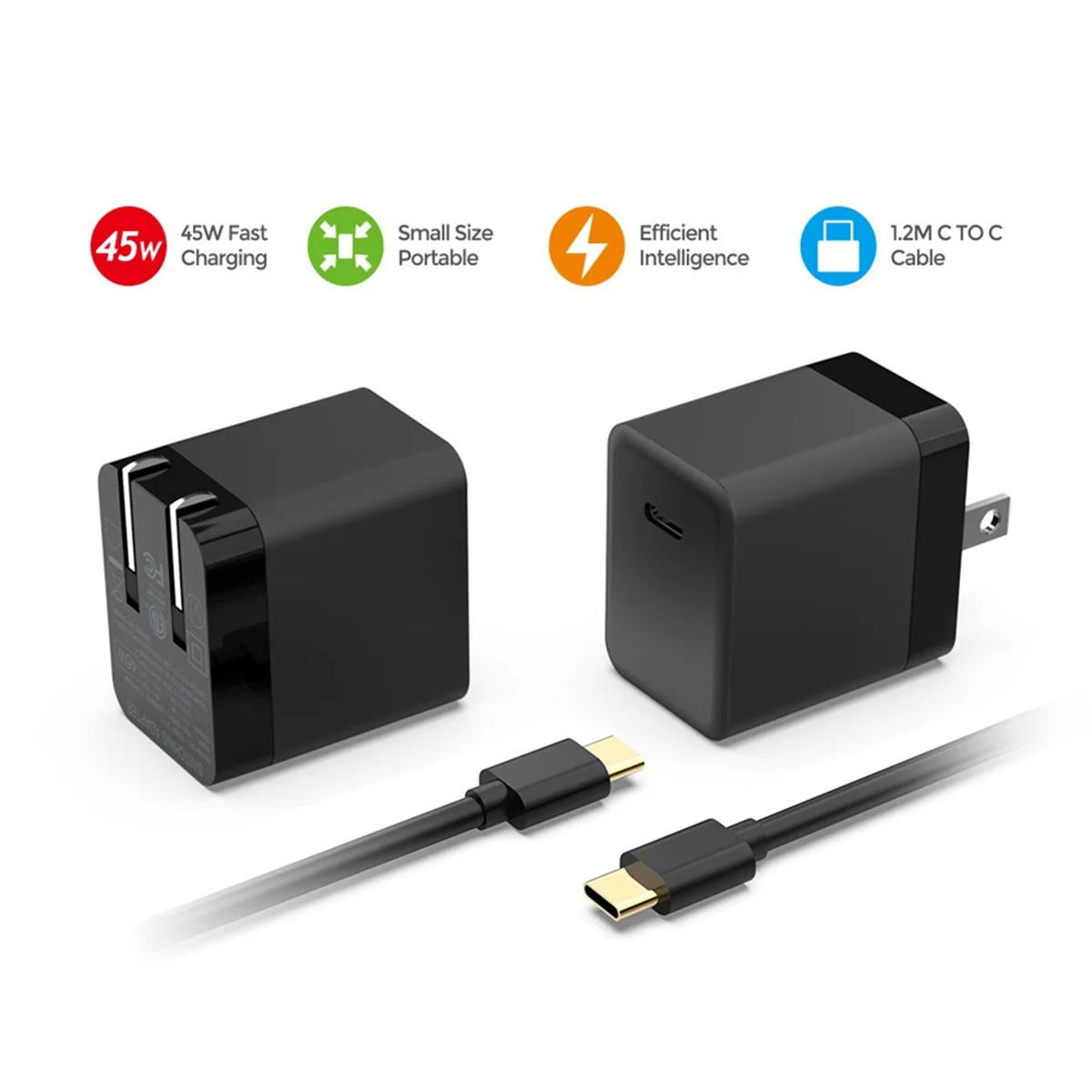 Фото ABNJ PD 45 Вт USB C Зарядное устройство Адаптер быстрой зарядки Кабель типа C для Switch 2 Switch/OLED/Lite Американская вилка №1