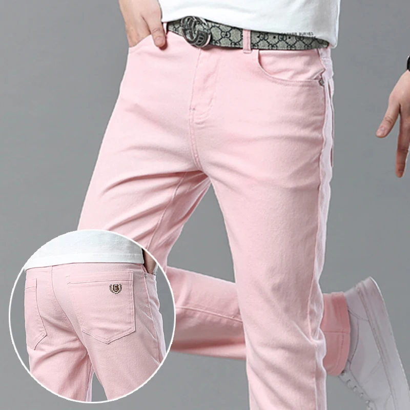 Мужские Прямые Джинсы Дизайнерские Повседневные Эластичные Удобные Средней