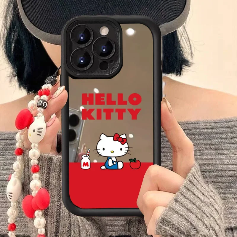 Чехол с цепочкой Hello Kitty для iPhone 14 Plus 13 12 11 Pro Max Mini 5 5S 6 7 8 6s SE 2 3 X XS XSMAX XR милый чехол
