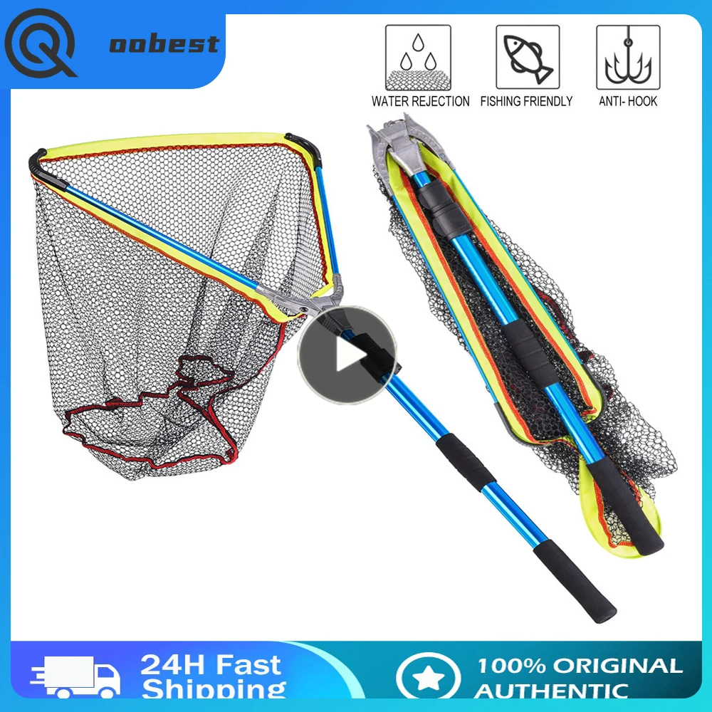 

200CM Aluminum Alloy Fishing Net Telescoping Foldable Landing Net Retractable Pole for Carp Fishing Tackle Catching Releasing