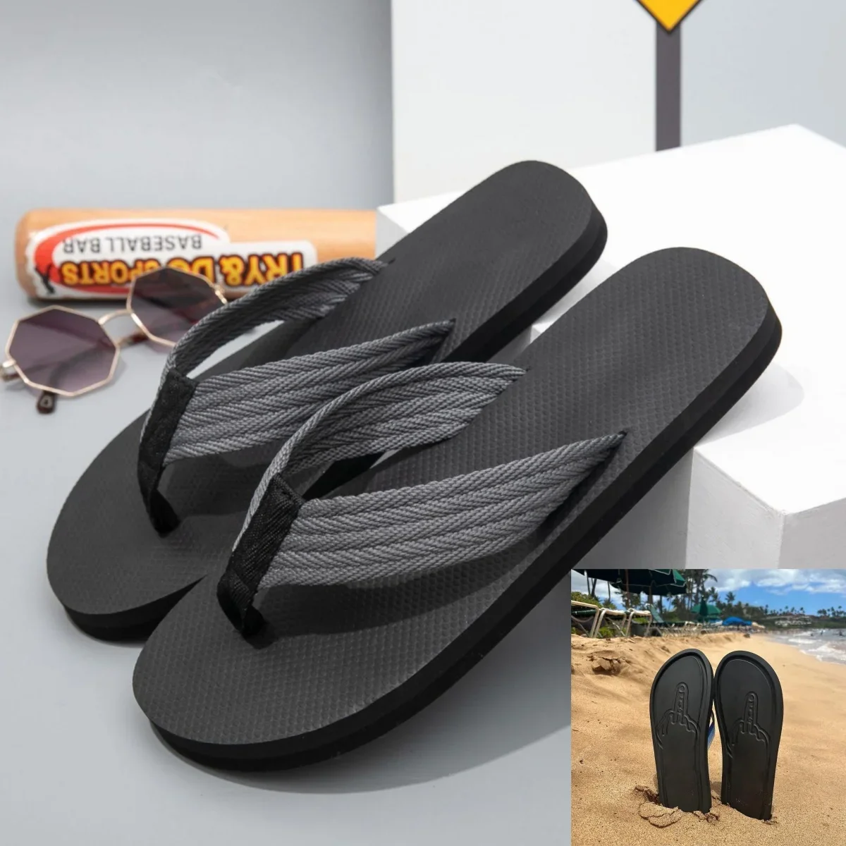 Быстросохнущие скрытые шлепанцы для средних пальцев с дужками пляжные Летние