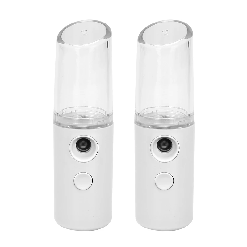 

2X Humidifier Steam Face Nano Spray Water Meter Portable Cold Spray Face Moisturizing Humidification-White