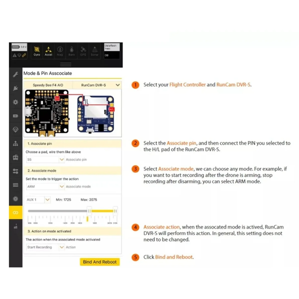Мини FPV DVR записывающее устройство Видео Аудио M2 отверстие для гоночного дрона