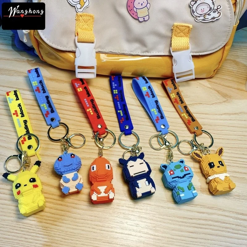 

Pokemon Action Figure Pikachu Keychain Pokemon Keychain Squirtle Psyduck Keychain Model Car Keychain