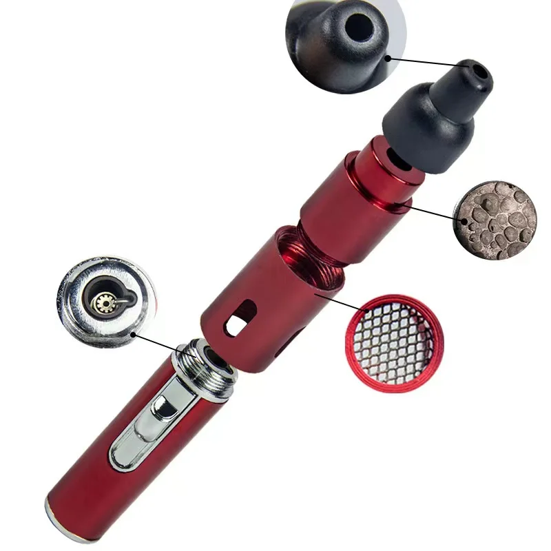 Портативная металлическая мини-трубка с вулканическим камнем