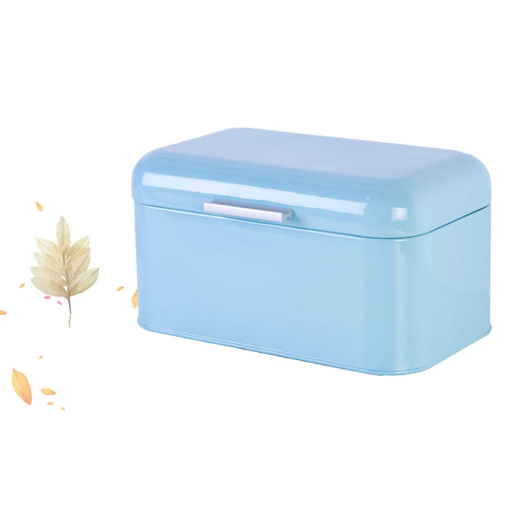 

1PC Blue Metal Storage Box Practical Bread Box Dry Storage Container for Bread Loaf, Dinner Rolls, Pastries, Baked Goods&: 12*