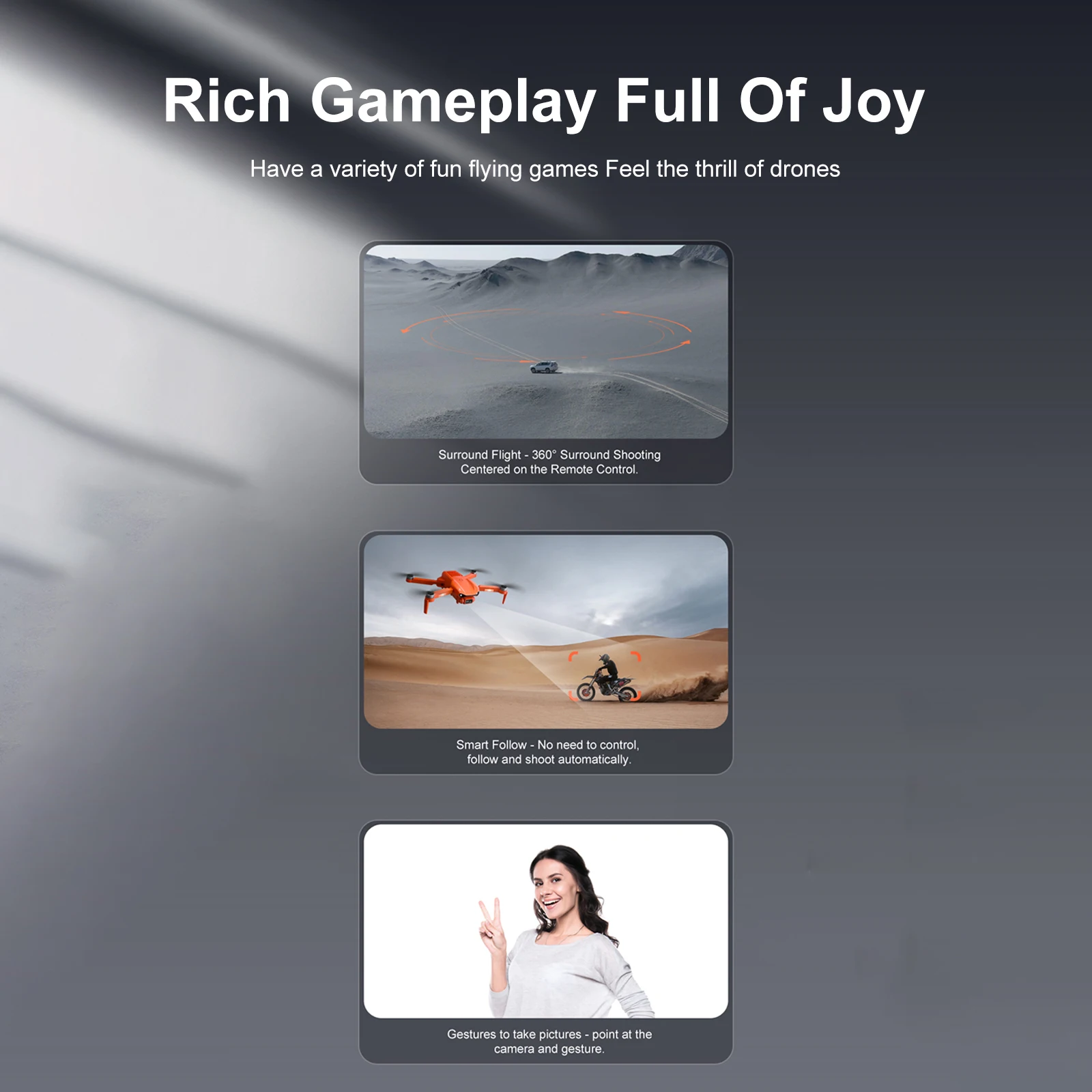 

GPS Drone 4K HD Camera Foldable RC Quadcopter with Altitude Hold One Key Start