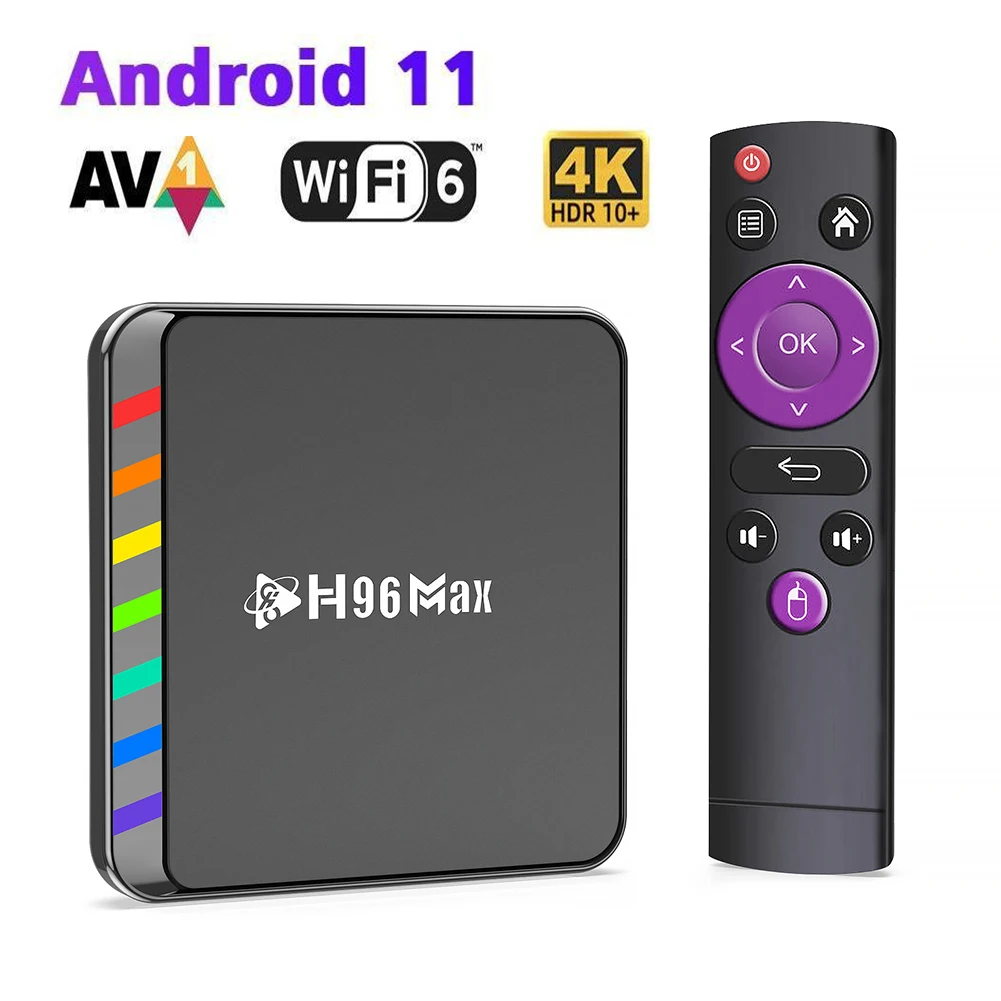 

H96 Max W2 Smart TV Box Android 11 Amlogic S905W2 Quad Core WIFI6 AV1 4K Media Player BT5.0 Google Voice Control Set Top Box