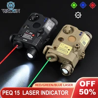 wadsn airsoft peq15 red green blue laser white light no ir weapon flashlight for hunting scout light 20mm picatinny rail