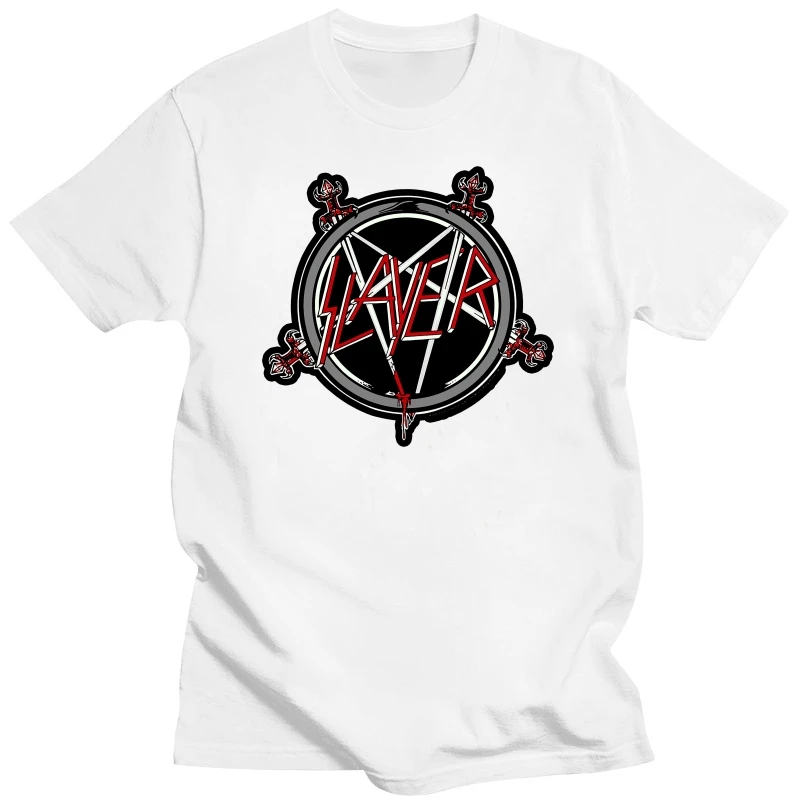 Новая мужская черная футболка с логотипом SLAYER Pentagram Metal Rock Band размеры от S до 3XL