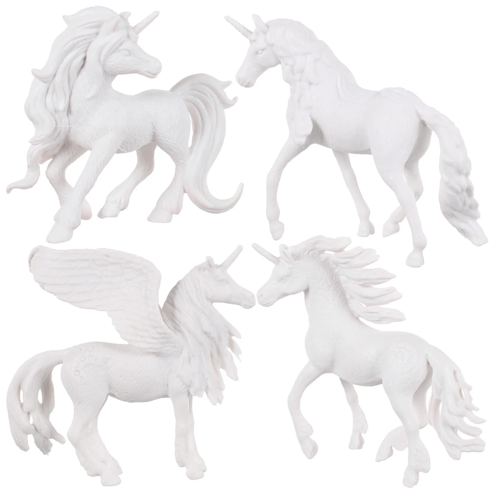 

4 Pcs Christmas Decorations Birthday Party Supplies Statuette White Plastic Child