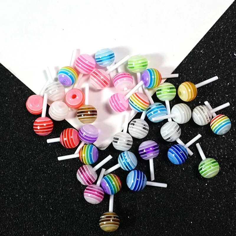 

20pcs Super Mini Lollipop Mix Colors 4/6mm Kawaii Candy Design Accessories DIY Nail Charm Cartoon Studs Jewelry Decor Gems