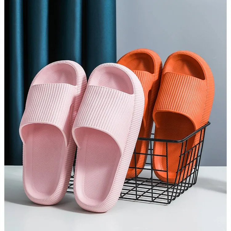 

Summer New Fashion Woman Thick Platform Bathroom Home Slippers Soft Sole EVA Non-slip Flip Flops Sandals Indoor Slides