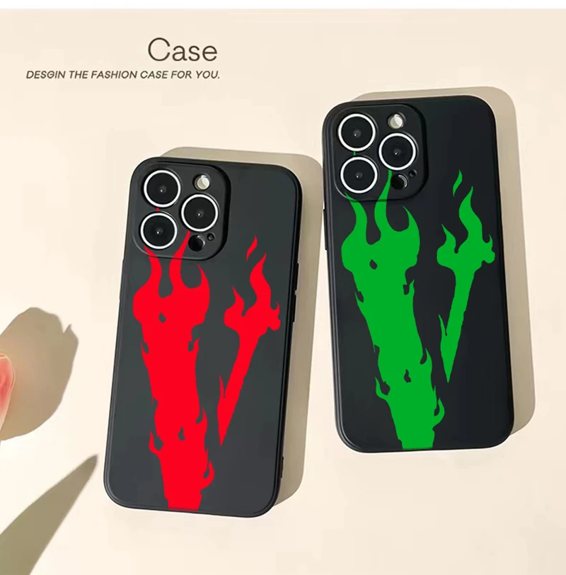 

Lens Protection Skin Sensation Street Trend Culture Brand VLONE Phone Case For iPhone11 12 13 mini 14 Pro XR 8Plus Xsmax Cover