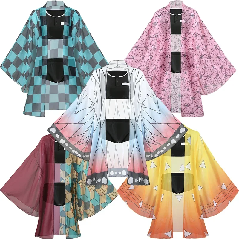 Купальник аниме Demon Kochou Shinobu Kamado Tanjirou Косплей Костюм Кимоно Agatsuma Zenitsu сексуальное