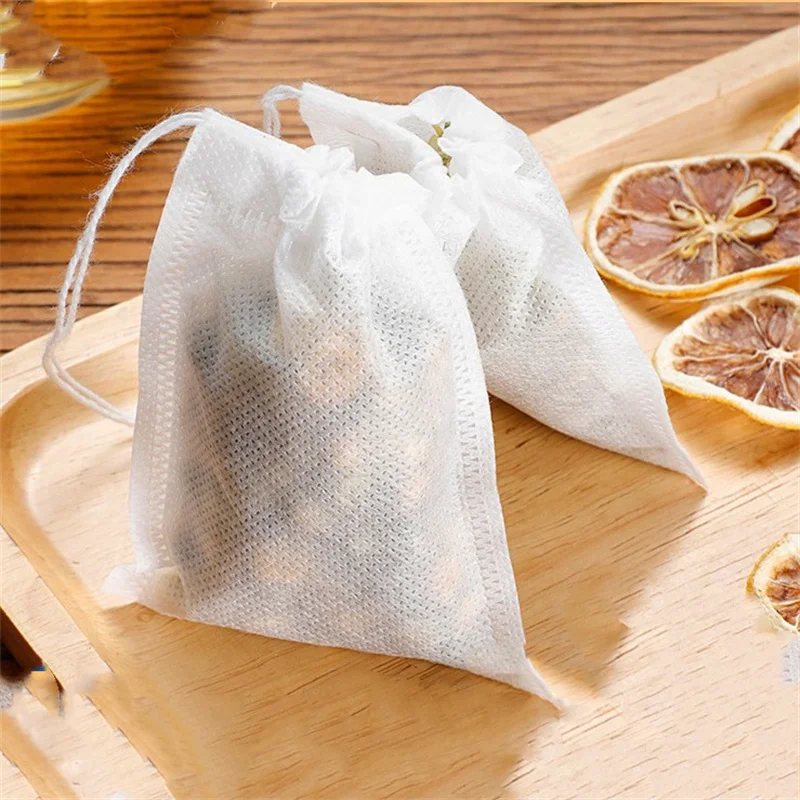 

Пакеты для чая, пакеты из пищевой ткани, 100 пакетов, Запаянные фильтры для специй, ситечко для заварки чая, одноразовые фильтры из нетканого материала