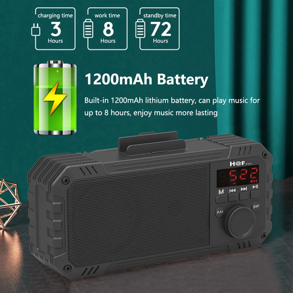 Радио приемник Bluetooth-совместимая Колонка Бас Сабвуфер TF портативное радио FM AM SW -