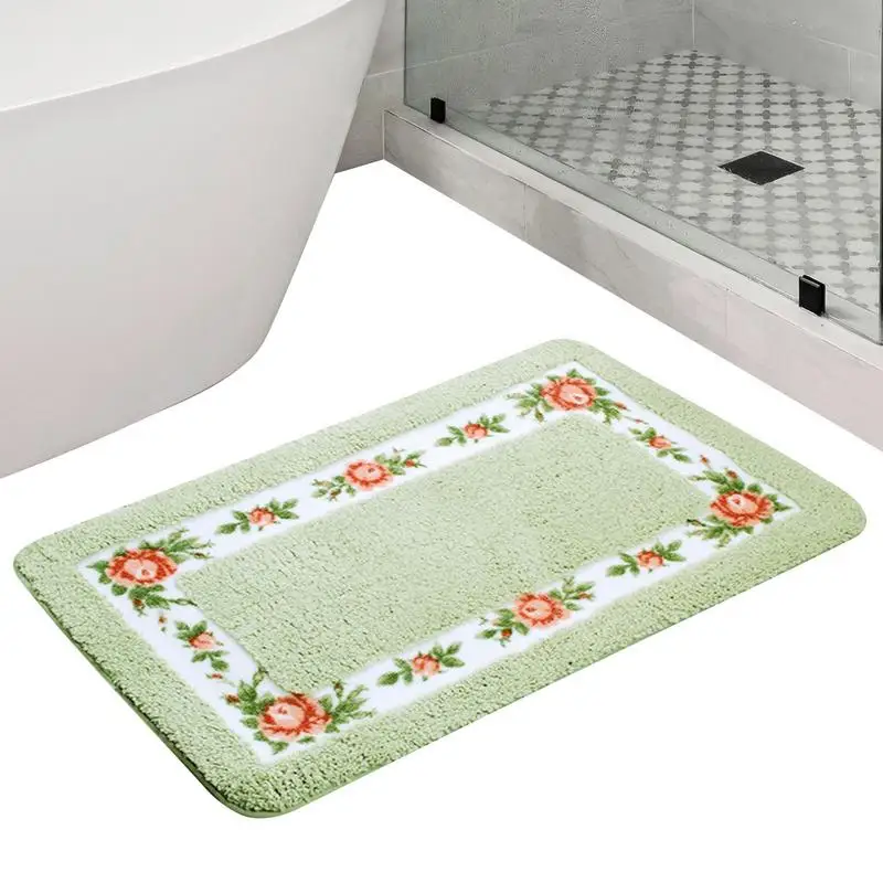 

Flower Carpet Pretty Floral Rural Style Romantic Rose Flower Rug Non-Slip Super Soft Bathroom Rugs Shower Rug Flower Carpet