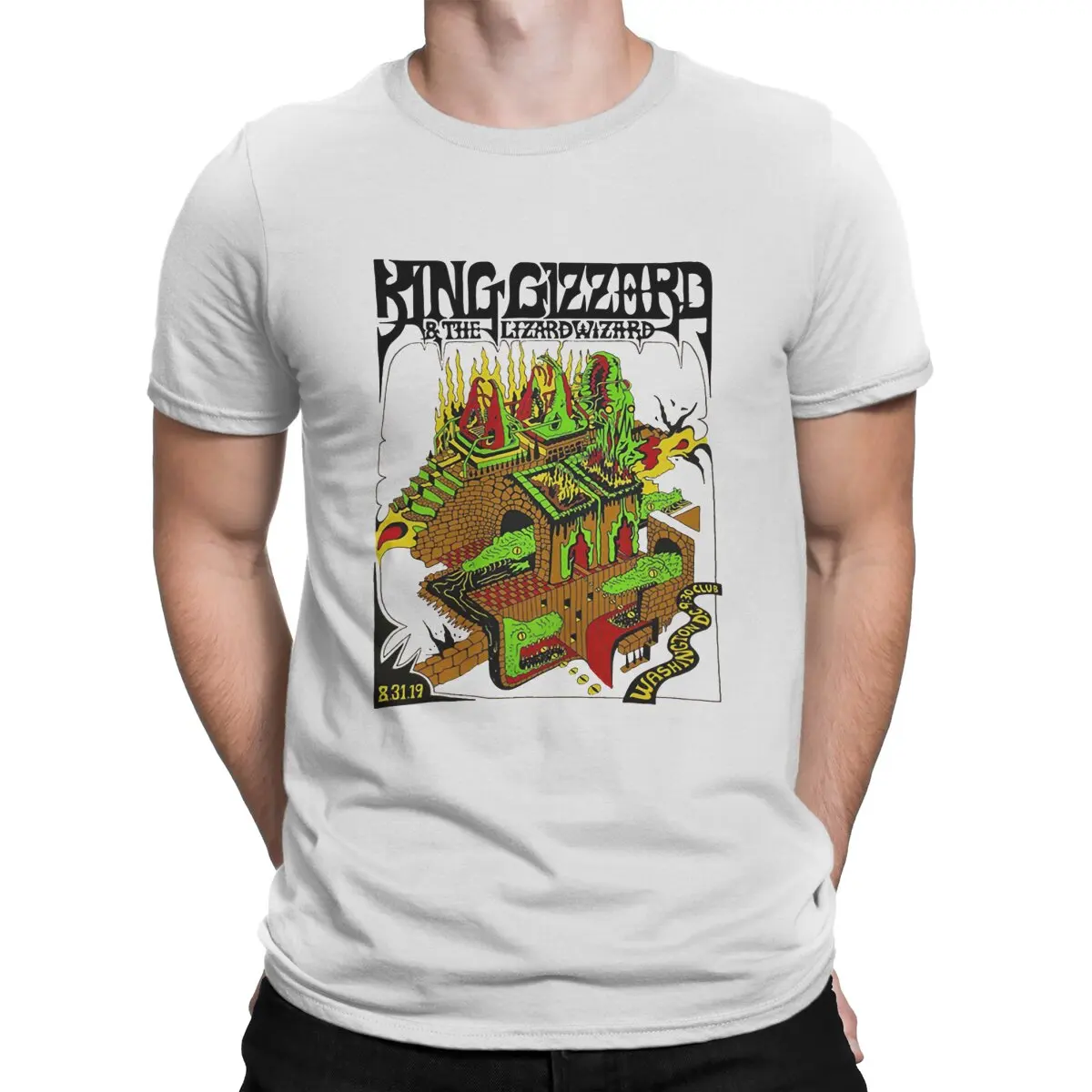 

Men's Lizard Castle T Shirts King Gizzard&The Lizard Wizard Rock Band 100% Cotton Clothing Creative Short Sleeve Tees T-Shirts