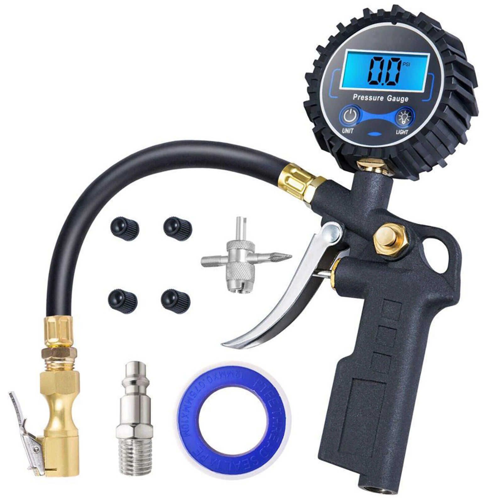 

Portable Heavy Truck Tire Pressure Gauge For Car LCD Display High Accuracy Accurate Multifunctional Measurement Practical