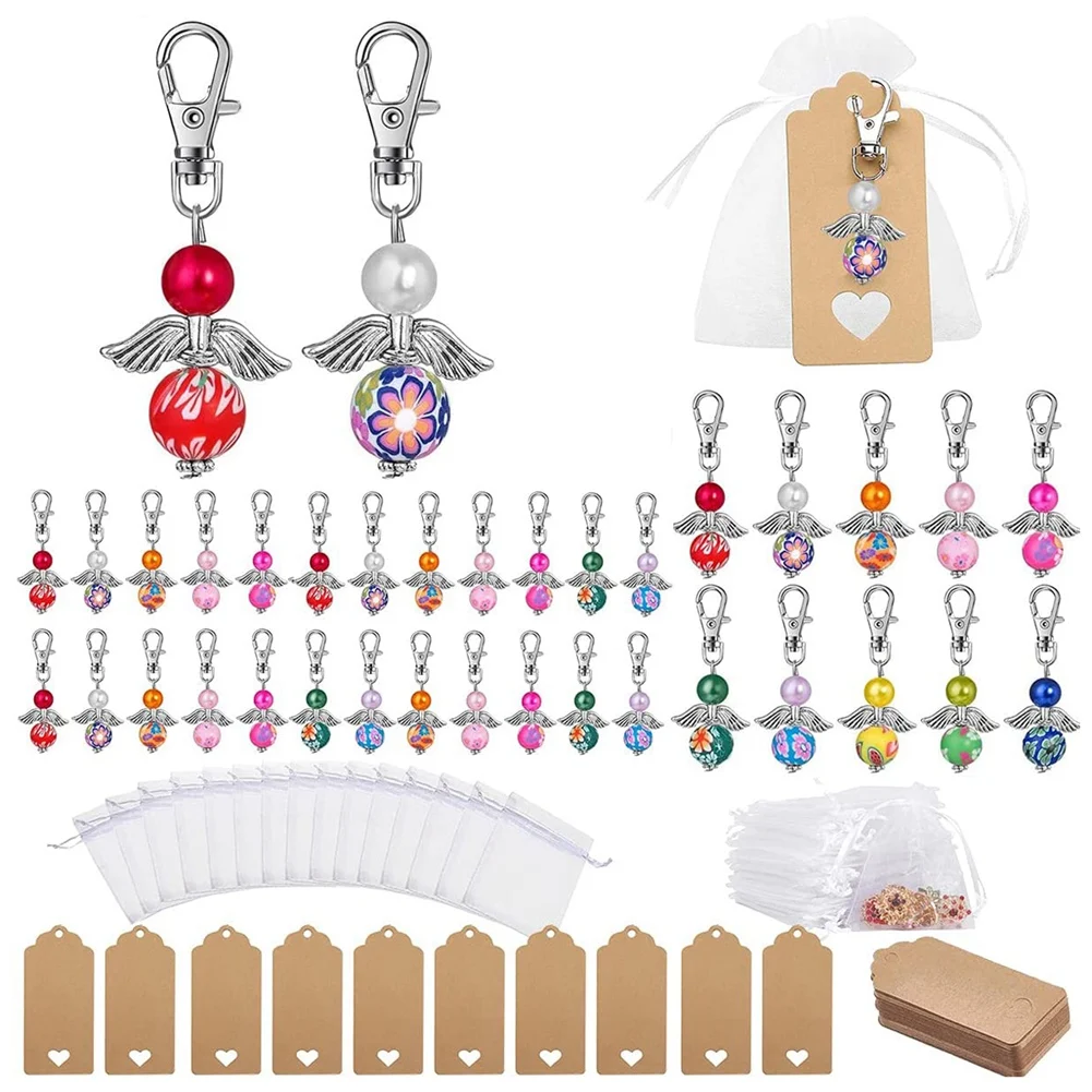 

Guardian Angel Pendant Angle with Star Pendant Key Ring Lucky Guest Gifts Wedding Girls Guardian Angel with Organza Bag