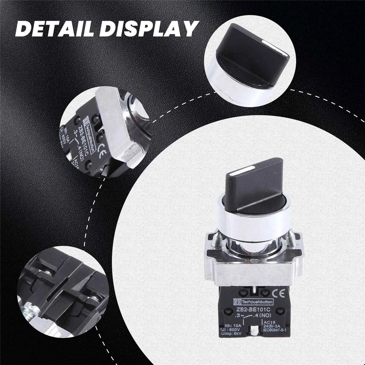 Фиксация 22 мм 2 № 3-позиционный вращающийся переключатель выберите цвет черный