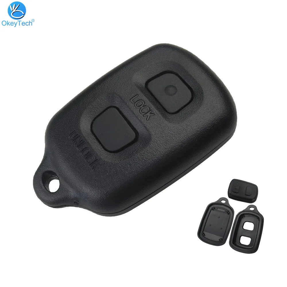 

OkeyTech 2 Button For Toyota Remote Key Shell Cover Case Keyless Entry Car Key Fob Replacement For Toyota RAV4 Corolla 1998-1999