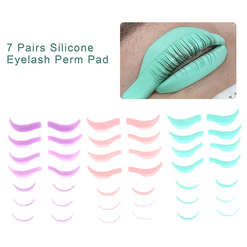 

7Pairs Silicone Eyelash Perm Pad Recycling Makeup Lifting Lashes Rods Shield 3D Eyelash Curler Accessories Applicator Tools