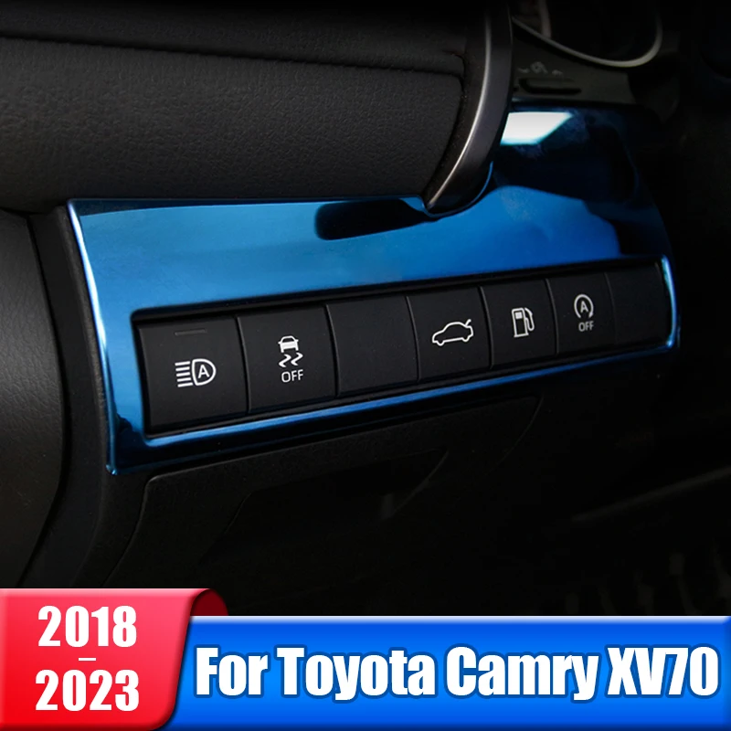 Pegatina embellecedora de la cubierta del botón del interruptor del faro del coche para Toyota Camry 70 XV70 2018 2019 2020 2021 2022 2023 Accesorios