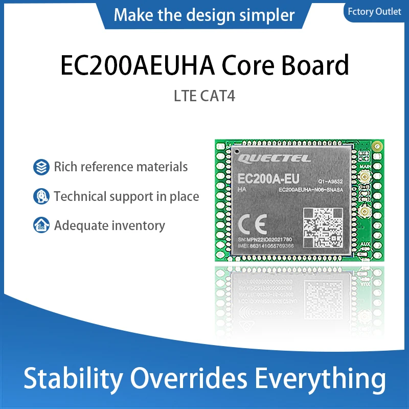 

QUECTEL EC200AEUHA-N06-SNASA Development Core Board CAT4 EC200A 4G Module support B1/B3/B5/B7/B8/B20/B28/B38/B40/B41/WCDMA&GSM