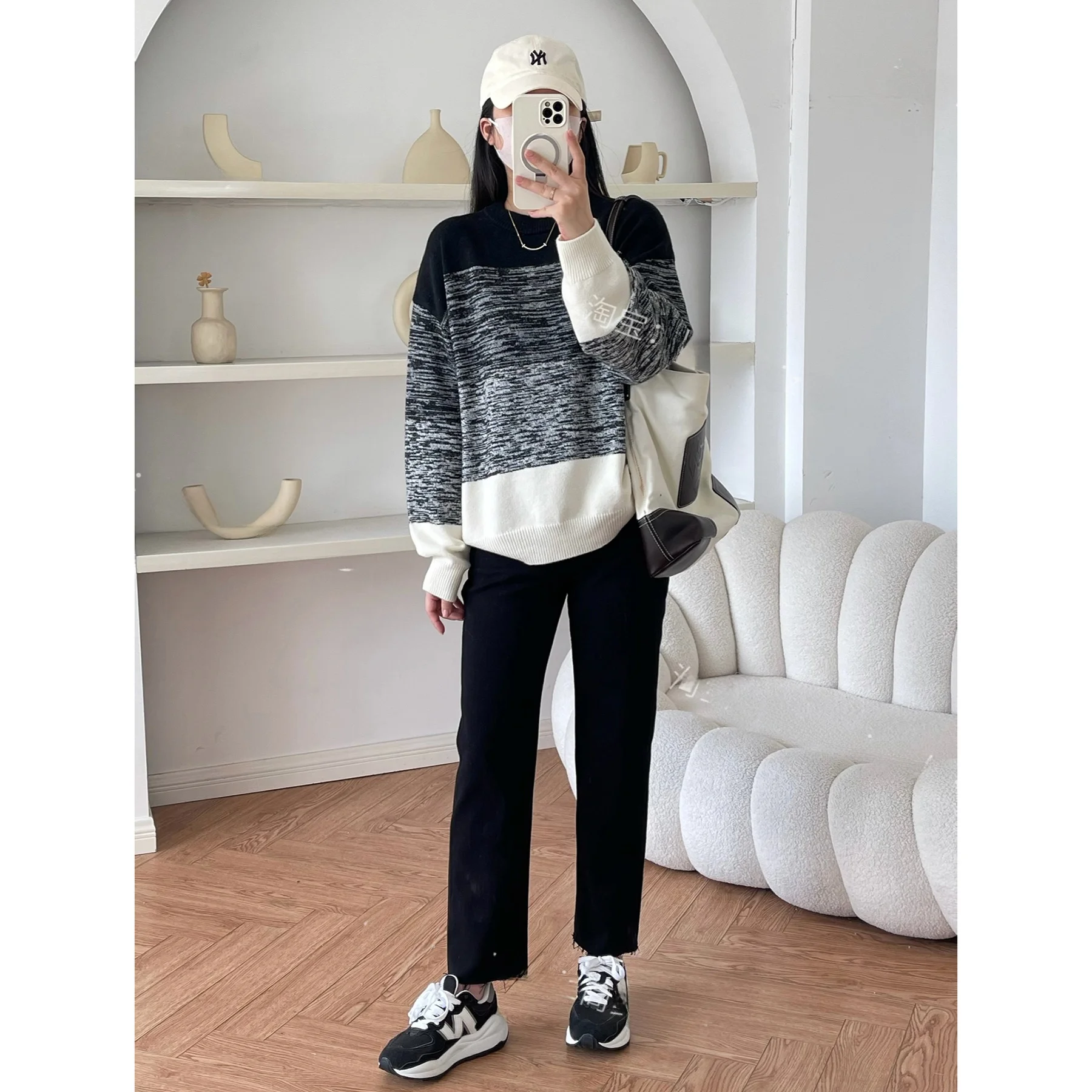 Новый шикарный градиент контрастного цвета вязаный осенне-зимний мягкий клейкий