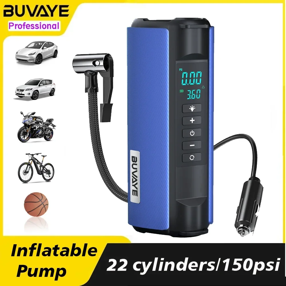 Портативный автомобильный воздушный насос BUVAYE многофункциональный источник