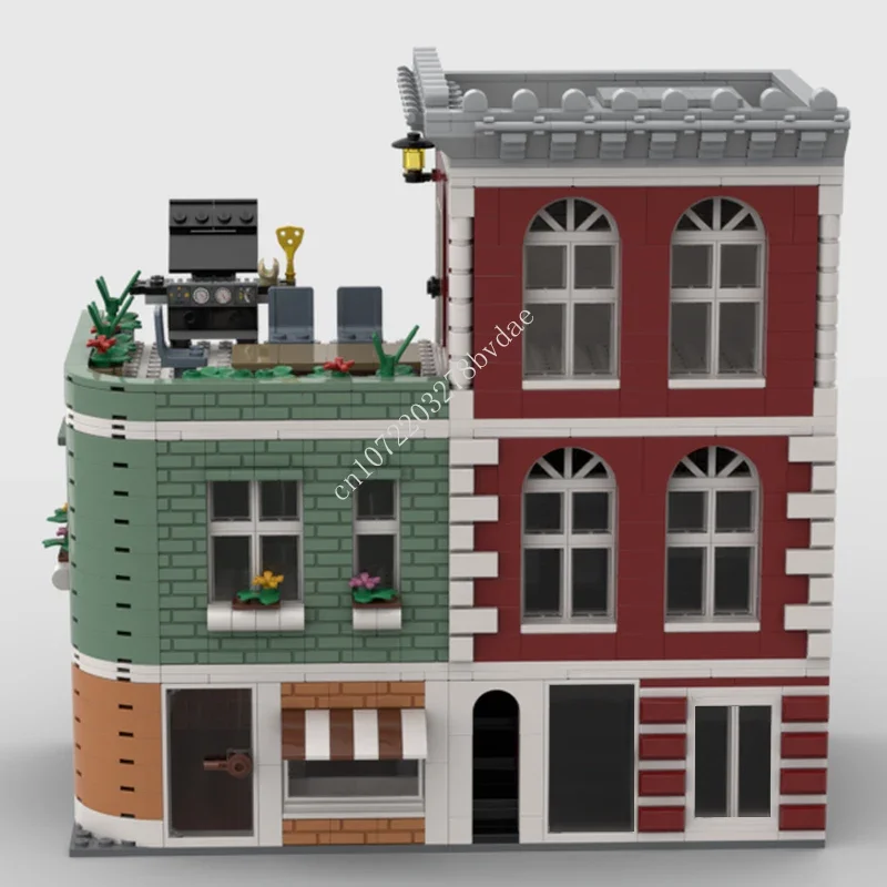 

1554PCS MOC Modular House with Rooftop Street View Model Building Blocks Technology Bricks DIY Creative Assembly Kids Toys Gifts