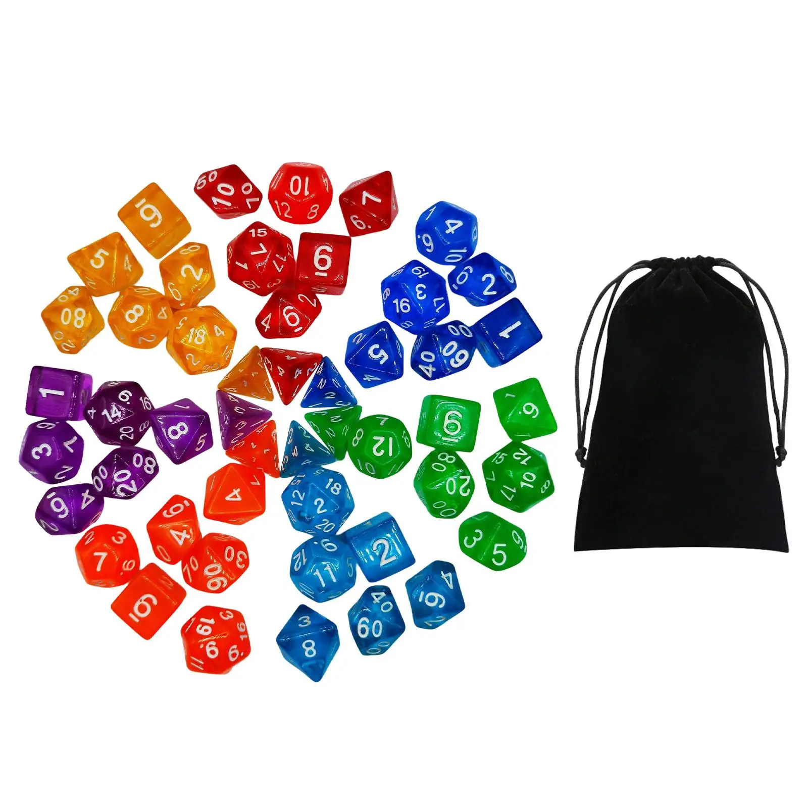 

Acrylic Polyhedral Dices Set Colored Game Dices for Beach Day Table Games