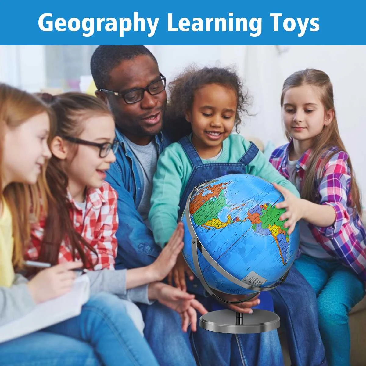 

37CM World Globe 720 Degree Rotating Stand World Earth Map School Geography Educational Kid Exploring Home Decor Map Teaching