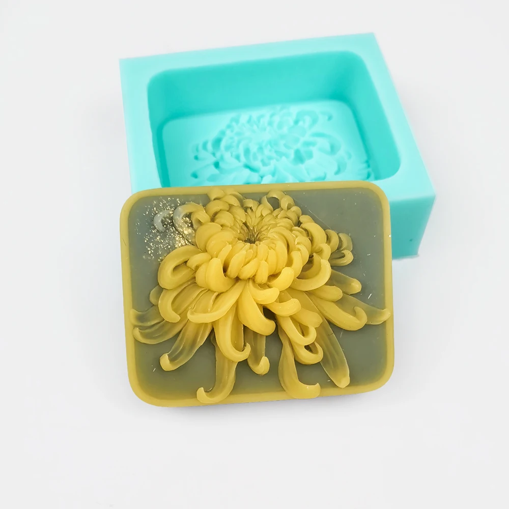 

HC0412 PRZY Silicone Mold Chrysanthemum Soap Molds Gypsum Chocolate Candle Mold Clay Resin Beautiful Flower Moulds